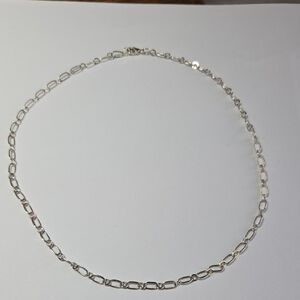 Silver Oval Link Necklace - 15"